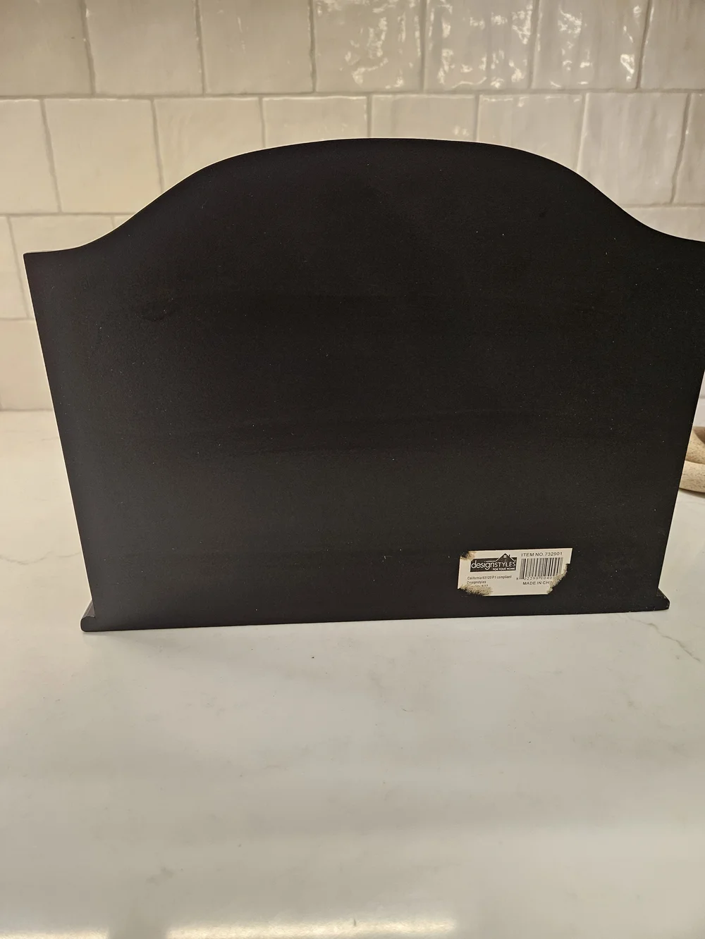 Black Wooden Desk Organizer Mail & File Holder 5 Compartment